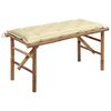 vidaXL Banc de jardin pliable avec coussin 118 cm Bambou
