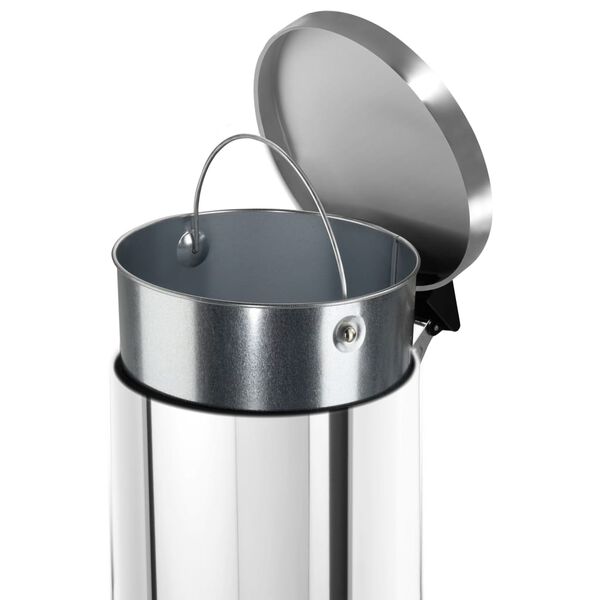 Hailo Poubelle &agrave; p&eacute;dale Solid M 12 L Inox avec bac int&eacute;rieur galvanis&eacute;