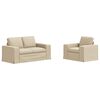 vidaXL Ensemble de Canap&eacute;s 2 pc Cr&egrave;me tissu