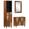vidaXL Ensemble de Meubles de Salle de Bain 3 pi&egrave;ces Marron miel