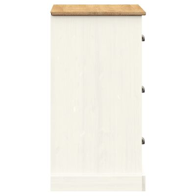 vidaXL Buffet avec tiroirs VIGO 78x40x75 cm blanc bois massif de pin