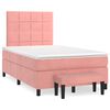 vidaXL Sommier &agrave; lattes de lit avec matelas rose 120x190 cm velours