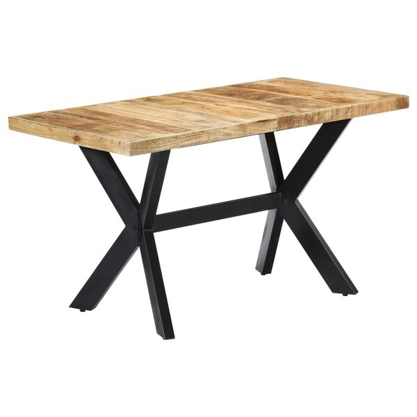 vidaXL Table &agrave; manger 140x70x75 cm Bois de manguier massif brut