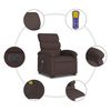 vidaXL Fauteuil inclinable de massage électrique Marron foncé Tissu