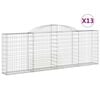 vidaXL Paniers &agrave; gabions arqu&eacute;s 13 pcs 300x30x100/120 cm fer galvanis&eacute;
