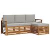 vidaXL Ensemble de canap&eacute;s d'ext&eacute;rieur 4 pc Gris Naturel et Clair