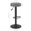 vidaXL Tabourets de bar lot de 2 gris foncé velours