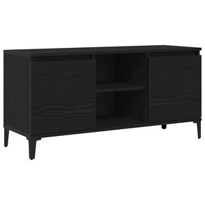 vidaXL Meuble TV 102 x 35 x 50 cm Ch&ecirc;ne noir Bois d'ing&eacute;nierie