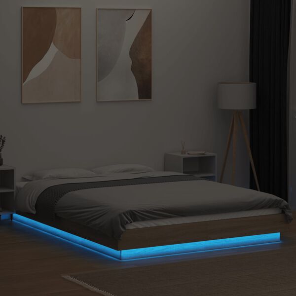 vidaXL Cadre de lit avec lumières LED sans matelas 120x190cm