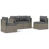 vidaXL Salon de jardin 4 pcs avec coussins Gris R&eacute;sine tress&eacute;e