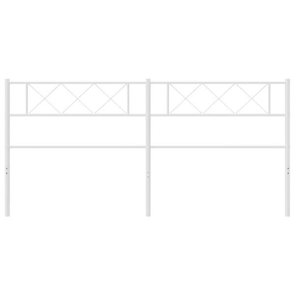 vidaXL T&ecirc;te de lit de remplacement m&eacute;tal blanc 193 cm