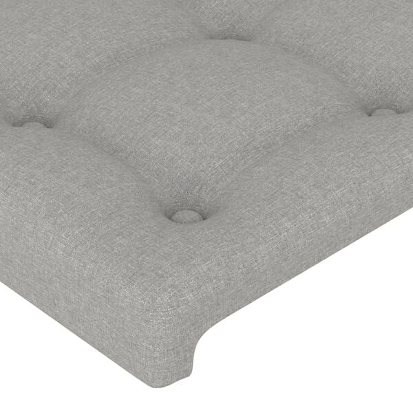 vidaXL T&ecirc;tes de lit 2 pcs Gris clair 80x5x78/88 cm Tissu