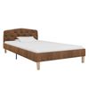vidaXL Cadre de lit sans matelas marron similicuir daim 90x200 cm