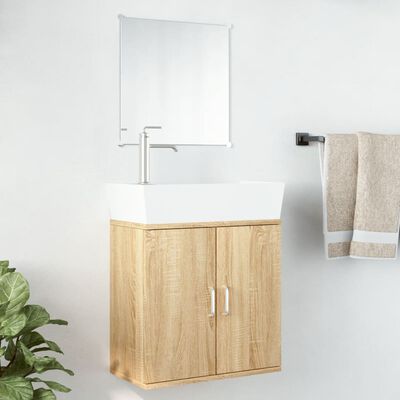 vidaXL Ensemble de meubles salle de bain 2 pcs chêne bois d'ingénierie