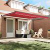 vidaXL Auvent R&eacute;tractable Rouge 400 &times; 300 cm Polyester et Aluminium