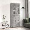 vidaXL Buffet haut Gris b&eacute;ton 69,5x34x180 cm Bois d'ing&eacute;nierie
