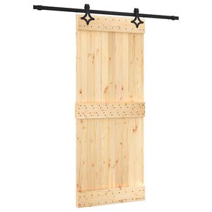 vidaXL Porte coulissante 85 x 210 cm Bois de pin massif (non trait&eacute;)