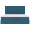 VidaXL Cadre de lit ottoman avec matelas bleu fonc&eacute; 160x200 cm velours