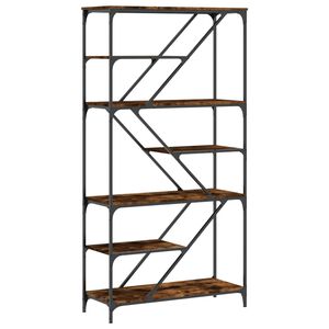 vidaXL Biblioth&egrave;que ch&ecirc;ne fum&eacute; 91x36x176 cm bois ing&eacute;nierie et acier