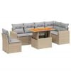 vidaXL Salon de jardin avec coussins 7 pcs beige r&eacute;sine tress&eacute;e