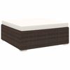 vidaXL Repose-pied sectionnel 1 pc avec coussin R&eacute;sine tress&eacute;e Marron