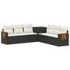 vidaXL Ensemble de Canap&eacute;s 7 pc Noir et blanc cr&egrave;me