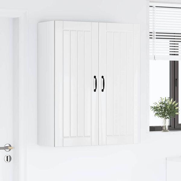 vidaXL Armoire de cuisine Lucca Blanc brillant 80 x 31 x 100 cm