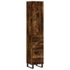 vidaXL Buffet haut Ch&ecirc;ne fum&eacute; 34,5x34x180 cm Bois d'ing&eacute;nierie