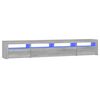 vidaXL Meuble TV avec lumi&egrave;res LED Sonoma gris 240x35x40 cm