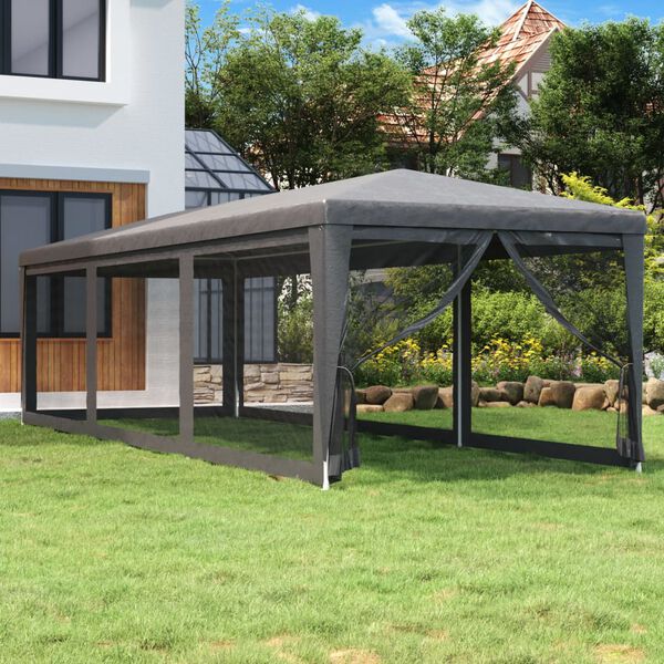 vidaXL Tente de f&ecirc;te avec 8 parois lat&eacute;rales en maille Anthracite 3x9m