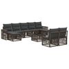 vidaXL Ensemble de canap&eacute; de jardin 10 pc Gris et Gris fonc&eacute; polyrotin