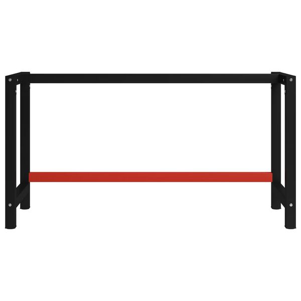 vidaXL Cadre de banc de travail M&eacute;tal 150x57x79 cm Noir et rouge