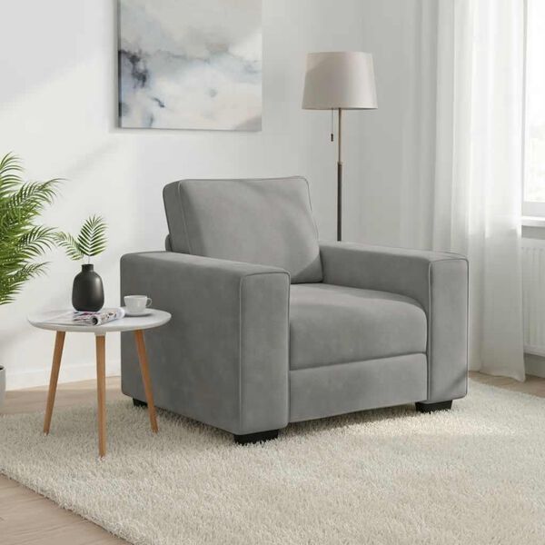 vidaXL Fauteuil Gris clair 100x77x82 cm Velours