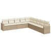 vidaXL Salon de jardin avec coussins 9 pcs beige r&eacute;sine tress&eacute;e
