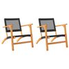 vidaXL Chaises de jardin lot de 2 noir r&eacute;sine tress&eacute;e et bois d&rsquo;acacia