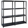vidaXL &Eacute;tag&egrave;re de rangement &agrave; 4 niveaux Noir 122x30,5x130 cm Plastique