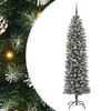 vidaXL Arbre de No&euml;l artificiel slim avec 300 LED Vert et blanc 210 cm