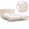 vidaXL Cadre de lit Beige Tissu 160 x 200 cm