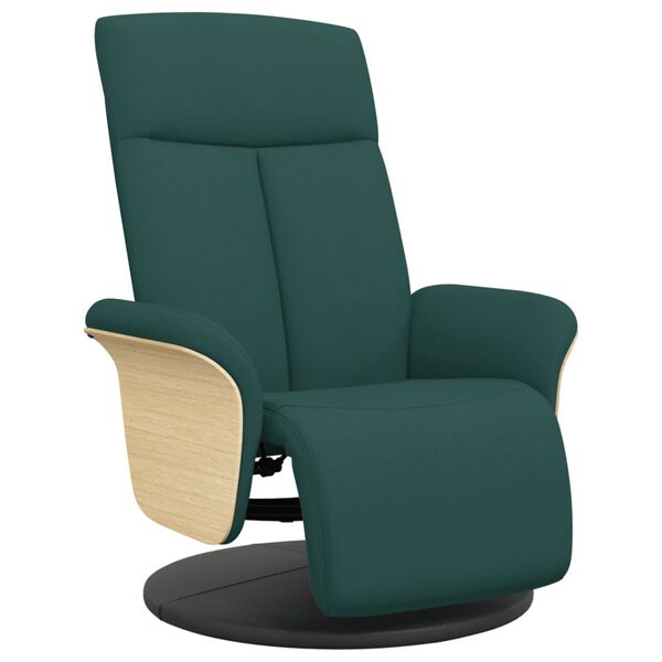vidaXL Fauteuil inclinable avec repose-pieds vert fonc&eacute; tissu