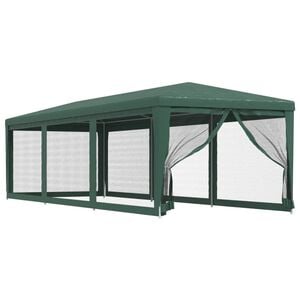 vidaXL Tente de f&ecirc;te avec 8 parois lat&eacute;rales en maille Vert 3x9 m PEHD