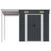 vidaXL Abri de jardin avec toit prolong&eacute; anthracite 277x107x181 cm