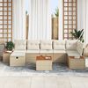 vidaXL Ensemble de canap&eacute; de jardin 8 pcs Beige Poly rotin