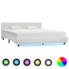 vidaXL Cadre de lit avec LED sans matelas blanc 180x200 cm