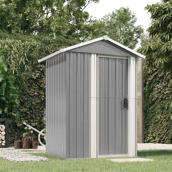 vidaXL Abri de jardin Gris 126x97,5x177 cm M&eacute;tal galvanis&eacute;