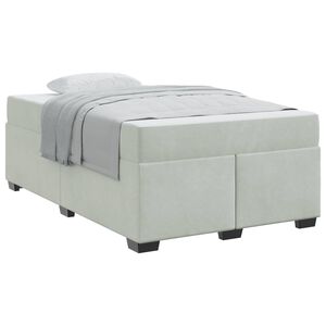 vidaXL Cadre de lit avec matelas Gris clair 120 x 190 cm tissu