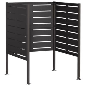 vidaXL &Eacute;cran pour poubelle 85 x 85 x 113 cm Acier Noir