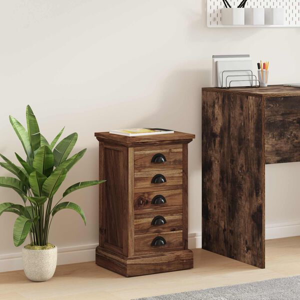 vidaXL Commode avec tiroir Marron 35 x 30 x 60 cm Bois de teck massif