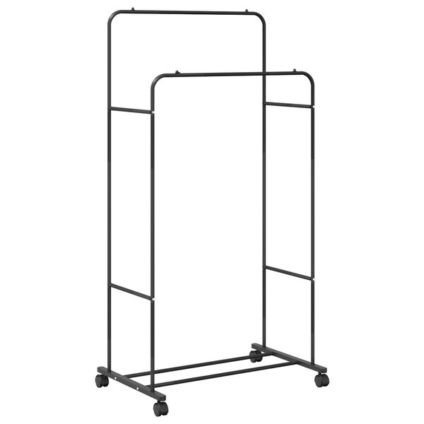 vidaXL Porte-v&ecirc;tements Uni Noir 80 x 53 x 156 cm