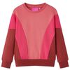 Sweat-shirt enfants bloc de couleurs rose et henn&eacute; 92