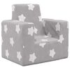 vidaXL Canap&eacute; pour enfants Gris clair avec &eacute;toiles Peluche douce